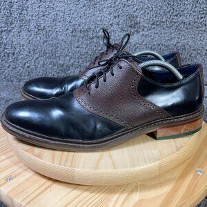 Cole Haan Black and Brown Two-Tone Leather Oxfords